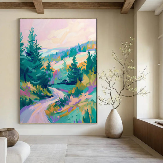 Mysterious & Enigmatic Hand-Painted Custom Abstract Painting for Bedroom & Hotel LargeART2014