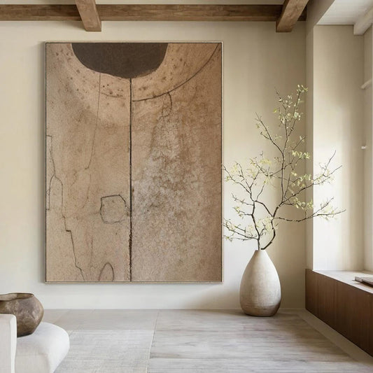 Large - Sized Vertical Custom Abstract Hand - Painted Masterpiece for Office and Dining Room DKH1660