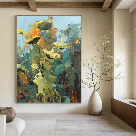 Immense Hand - Painted Custom Textured Canvas Abstract for Living Room & Hotel Suite DKH1045
