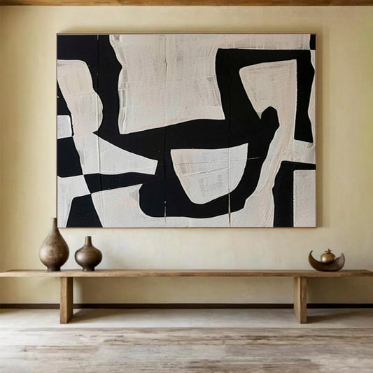 Hand - Painted Textured Large Abstract Work for Charming Interiors DKH745