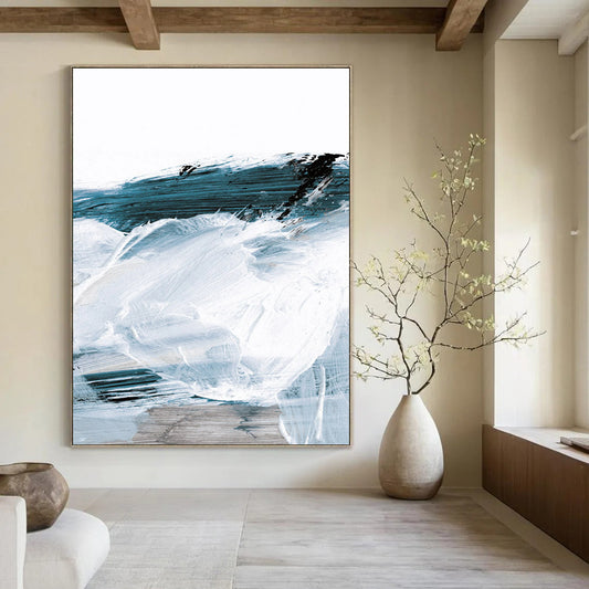 Custom Handmade Abstract Artworks: Big Sizes with Textured Details for Dining Room & Entryway DTP219