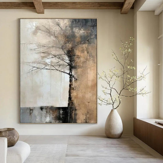Hand-Painted Personalized Abstract Painting for Living Room & Entryway LargeART1929