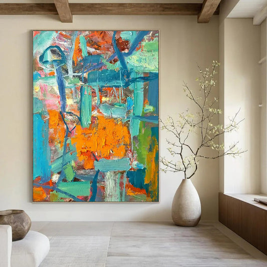 Monumental Hand-Painted Abstract Wall Art for Office & Bedroom LargeART2291