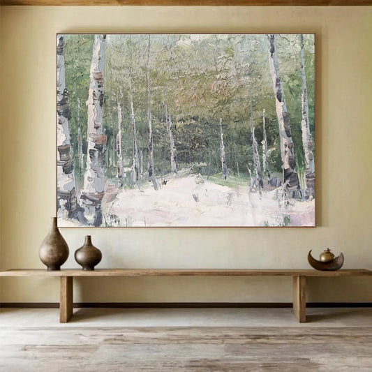 Serene Hand - Painted Textured Abstract Wall Art for Hallway & Bedroom DKH629