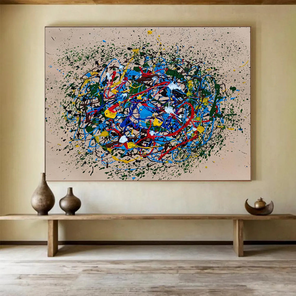 “Artistic Tides” Large - Format Abstract Mural for Bedroom & Dining Room DKH304