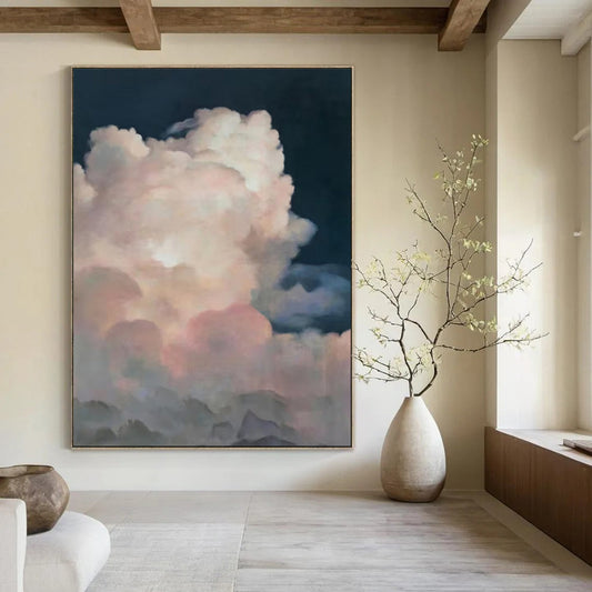 Organic & Fluid Hand-Painted Custom Abstract Painting for Office & Bar LargeART1975