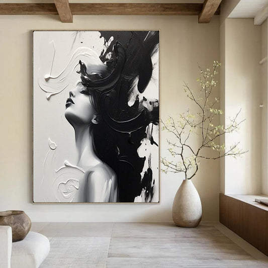 Hand-Painted Large-Scale Textured Abstract Wall Art for Dining Room & Library LargeART2143