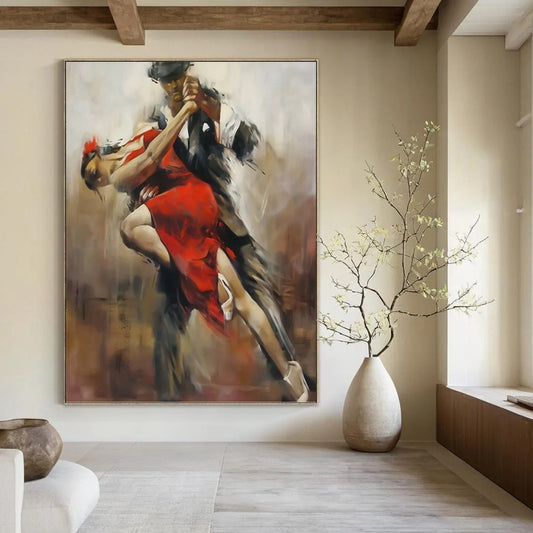 Custom Vertical Hand - Painted Large Abstract Gem for Bedroom and Hotel DKH1637