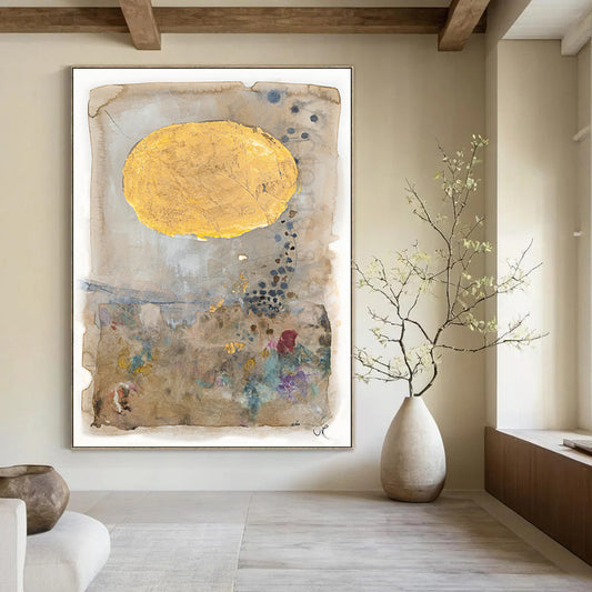 Oversized Hand-Painted Abstract Mural for Office & Entryway LargeART1814