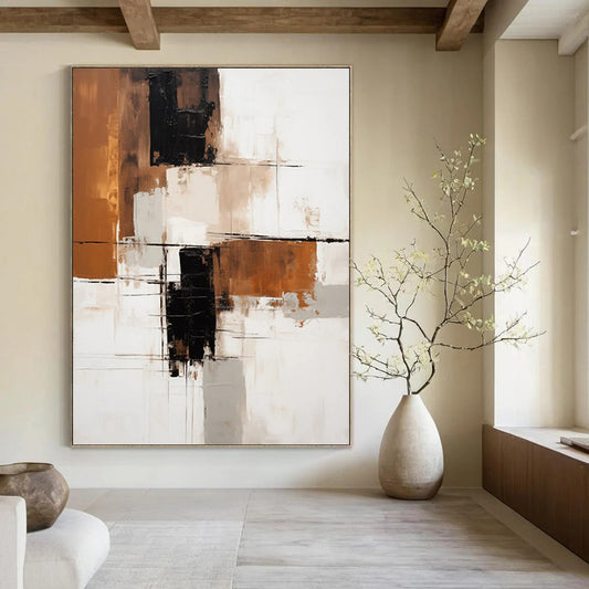 Rainbow Mist: Super - Sized Hand - Painted Custom Abstract Canvas for Dining Room and Entryway DTP129