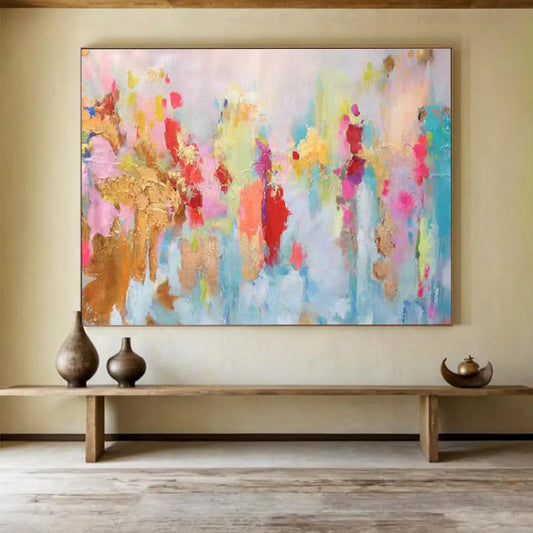 Captivating Hand - Painted Textured Abstract Wall Art for Dining Room & Bedroom DKH643