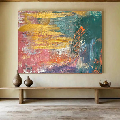 Colorful Abstract Sunset Hues - Vibrant Abstract Painting On Canvas HB0491