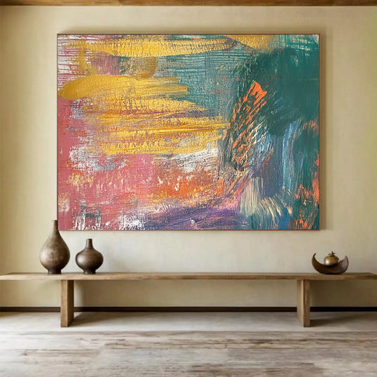 Colorful Abstract Sunset Hues - Vibrant Abstract Painting On Canvas HB0491