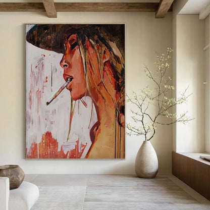 Vertical Hand - Painted Custom Abstract Art for Living Room and Hotel DKH1642