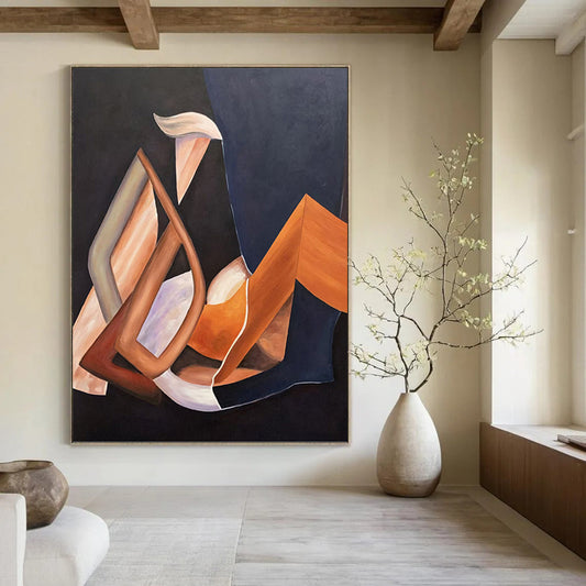 Large Abstract Painting with Expressive Textures for Living Room & Dining Room DKH0927