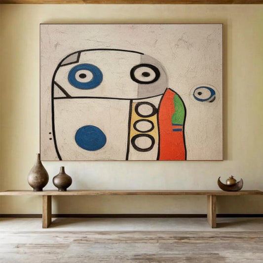 Whimsical Robot - like Abstract Art - Playful Kids’ Room Decor DLZ001
