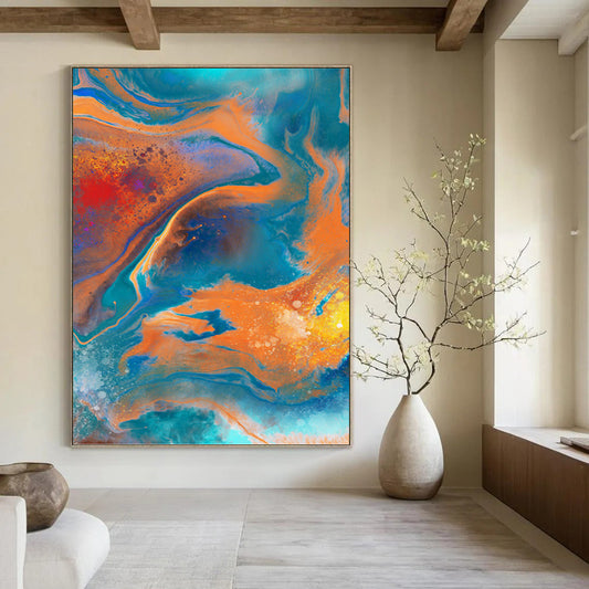Graceful Textured Abstract Mural for Dining Room & Entryway DKH0940