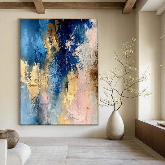 Colossal - Sized Hand - Painted Custom Abstract Gem for Entryway and Living Room DTP072
