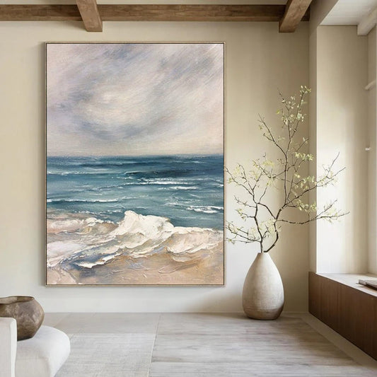 Grand - Sized Hand - Painted Custom Abstract Canvas for Office and Bar DTP048