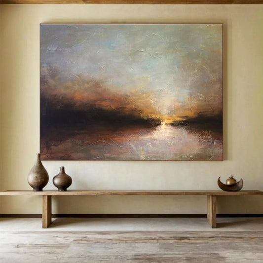 Large - Format Hand - Crafted Textured Abstract Wall Decor for Visual Attraction DKH774