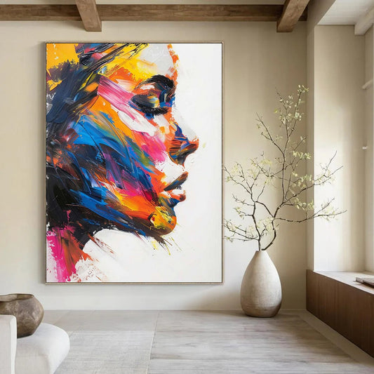 Ethereal Embrace: Immense Hand - Painted Textured Custom Abstract Canvas for Office and Entryway DTP089