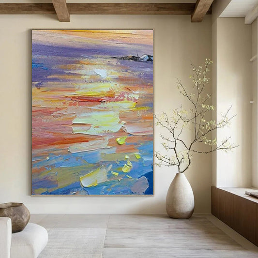 Oversized Hand - Rendered Custom Textured Canvas Abstract for Living Room & Bedroom DKH1040
