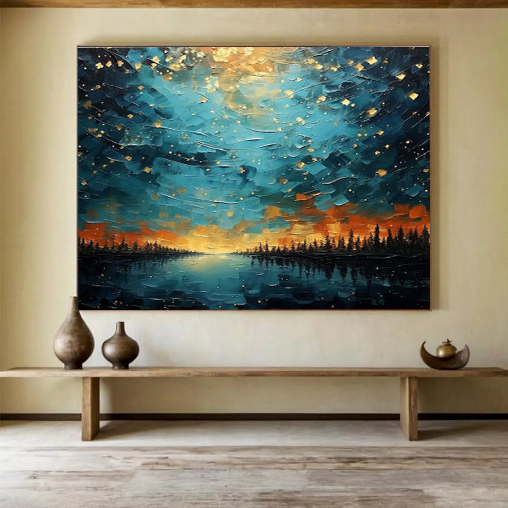 Hand - Painted Large Textured Abstract Wall Art for Interior Aesthetic DKH706