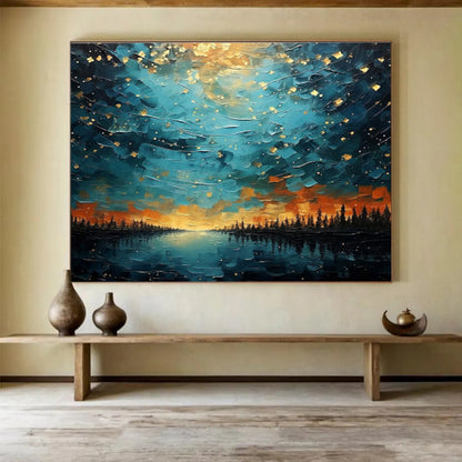 Hand - Painted Large Textured Abstract Wall Art for Interior Aesthetic DKH706