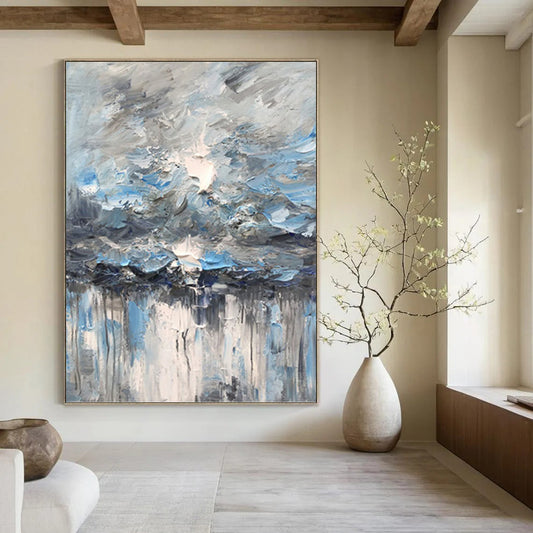 Elegant Hand - Painted Textured Abstract for Hotel & Dining Room DKH1291