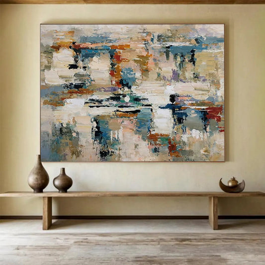 Colorful Abstract Impasto - Lively Living Room Centerpiece DLZ012