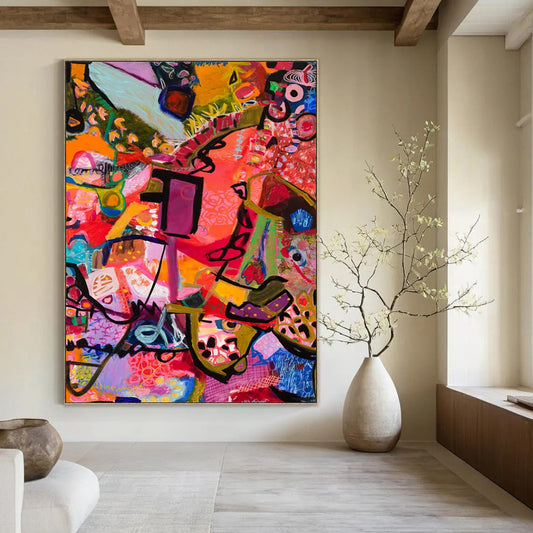 Handmade Big-Scale Abstract Art: Textured Details for Hotel & Entryway DTP295