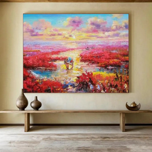 Organic Fluid Abstract Canvas Art for Living Room & Dining Room LargeART1799