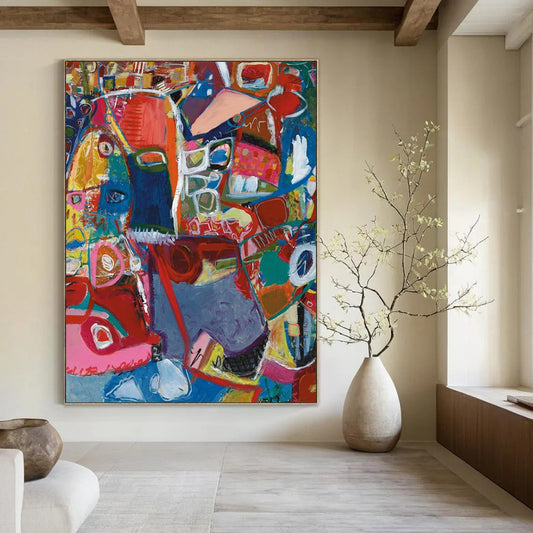 Hand-Painted Large Custom Abstract Paintings: Textured Styles for Dining Room & Bar DTP297