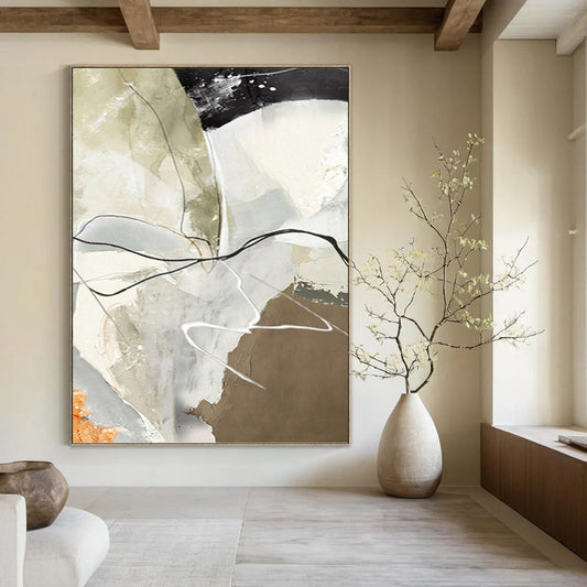 Massive Hand - Painted Textured Abstract Canvas for Game Room & Entertainment Area DKH1225