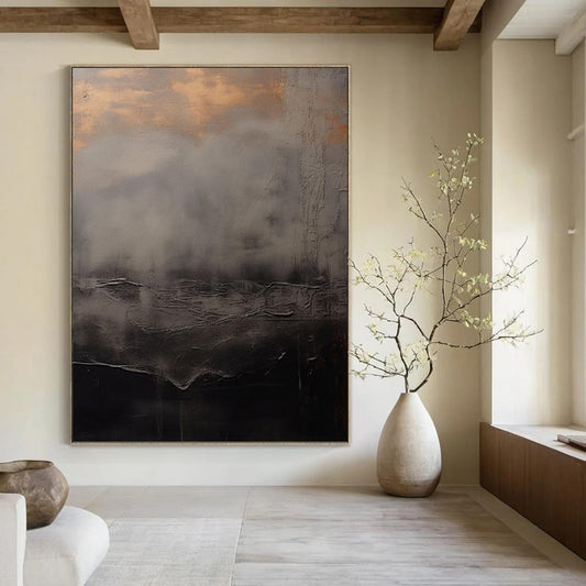 Custom Vertical Hand - Painted Textured Abstract Painting for Bedroom and Entryway DKH1662