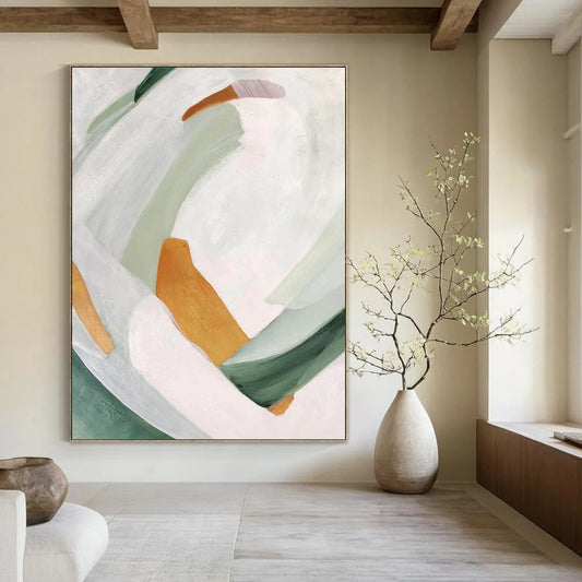 Custom Hand-Painted Abstract Artworks: Big Sizes & Textured Styles for Bar & Hotel DTP257