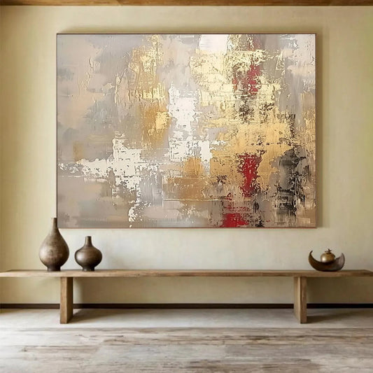Gold & Red Abstract Elegance - Sophisticated Dining Room Glam DLZ045
