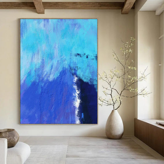 Enormous-Scale Hand-Painted Abstract Wall Installations for Living Room & Hotel LargeART2334