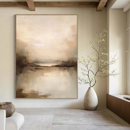 Elegantly Grand Hand - Painted Textured Abstract Art for Reception Area & Lobby DKH1253