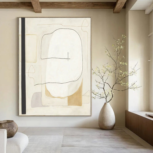 Immense - Sized Hand - Painted Custom Abstract Artwork for Bedroom and Living Room DTP025