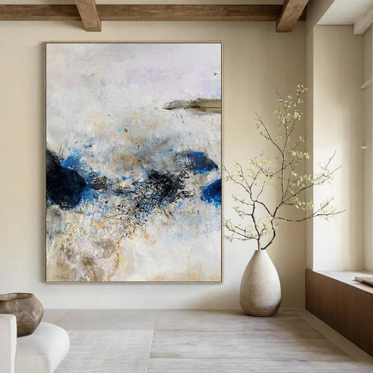 Immense - Proportioned Vertical Hand - Painted Custom Textured Abstract Masterpiece, Ideal for Living Room and Bar DKH1521