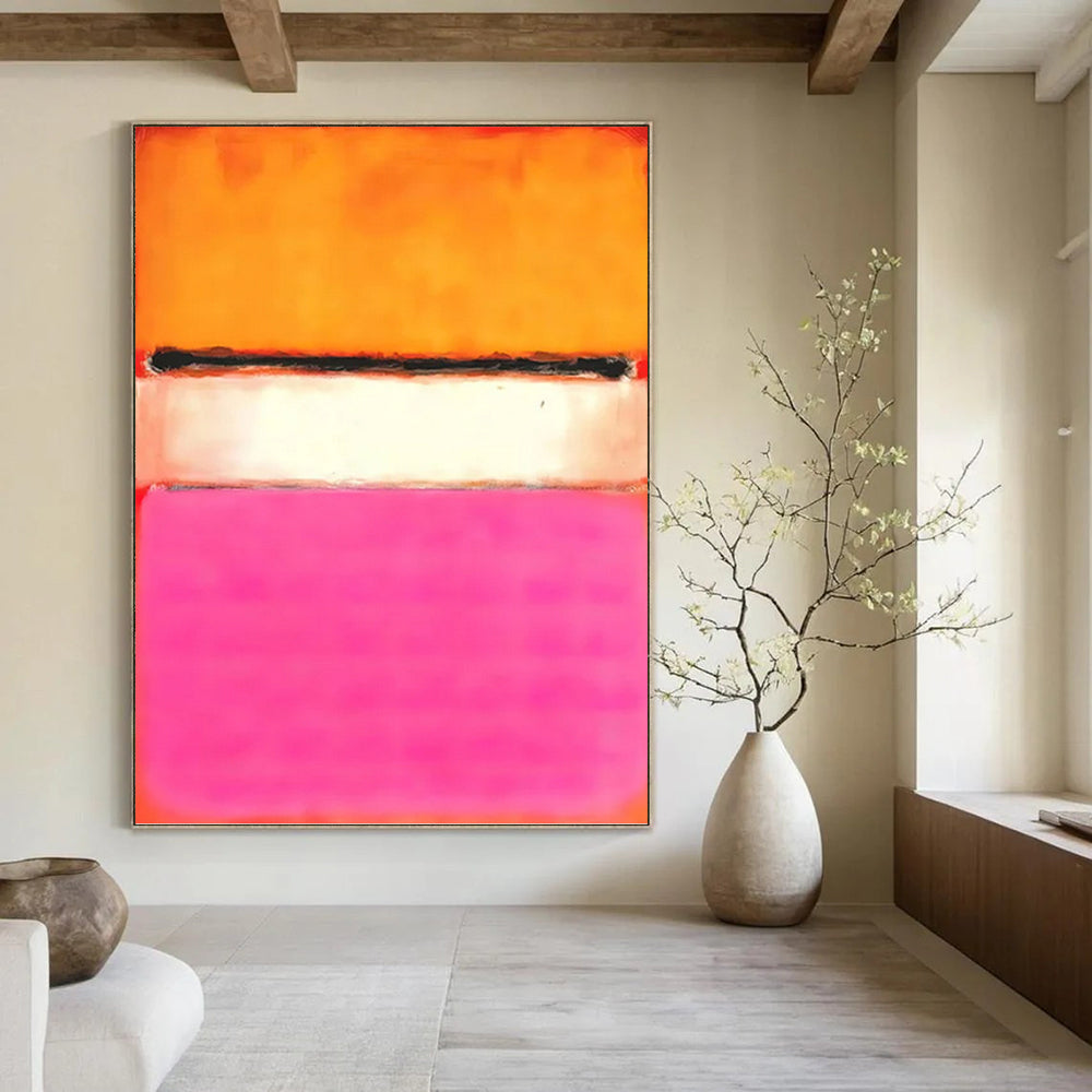 Gargantuan Vertical Hand - Painted Textured Custom Abstract Canvas with Coral - Reef Textures, for Entryway and Hallway DKH1608