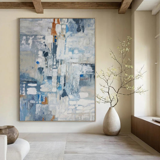 Super - Sized - Format Hand - Painted Textured Custom Abstract Painting for Bedroom and Hallway DTP028