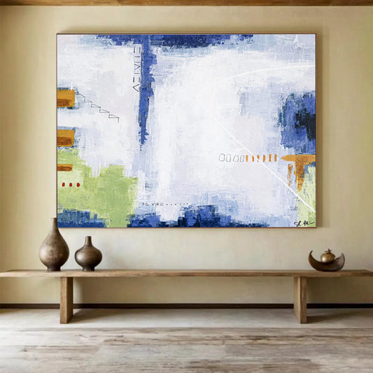Massive Hand - Painted Abstract Canvas for Living Room & Entryway DKH555