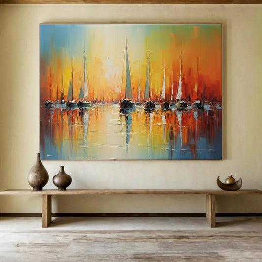 Emphasizing Original Large - Sized Textured Hand - Painted Abstract Painting for Feature Enhancement DKH864