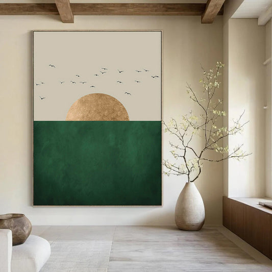 Large-Scale Hand-Painted Abstract Mural for Bedroom & Living Room LargeART1921
