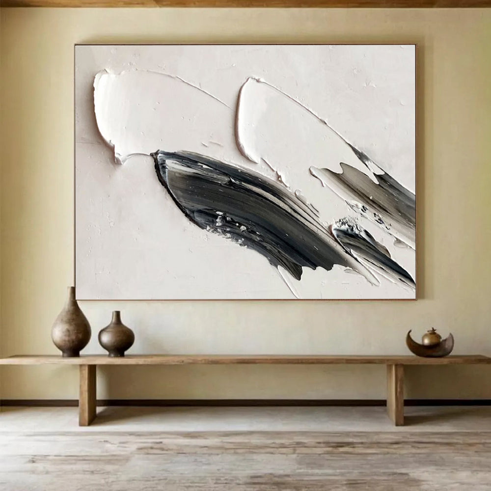 Modern Large Abstract Mural with Sleek Textured Layers for Office & Hallway DKH908