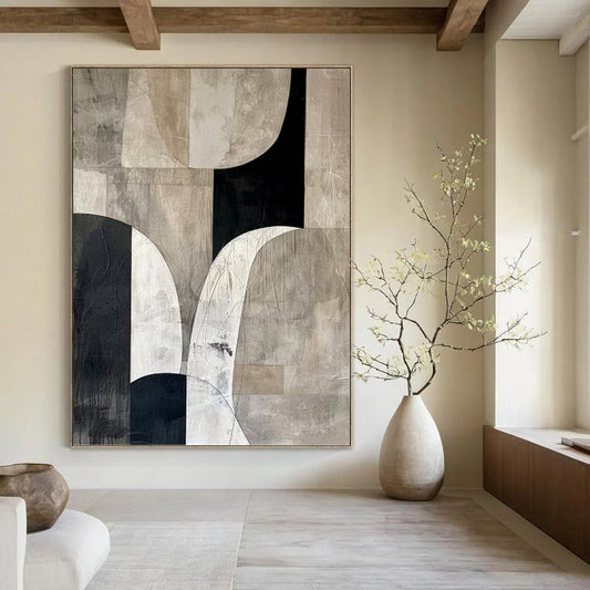 Refined Hand - Painted Textured Abstract for Hotel & Dining Room DKH1320