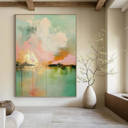 Vast Custom Textured Hand - Painted Abstract Wall Decor for Hallway & Bar DKH0994