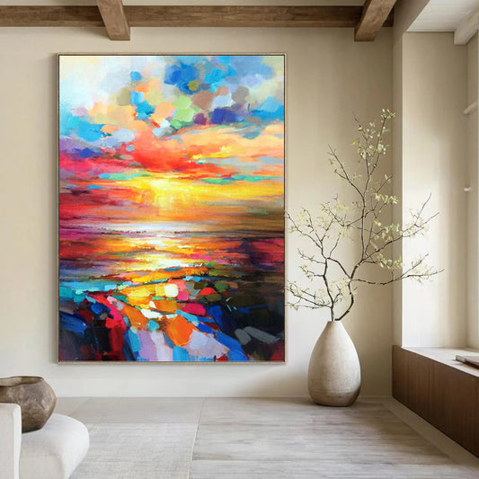 Stunning Custom - Crafted Textured Canvas Abstract for Living Room & Dining Room DKH1064